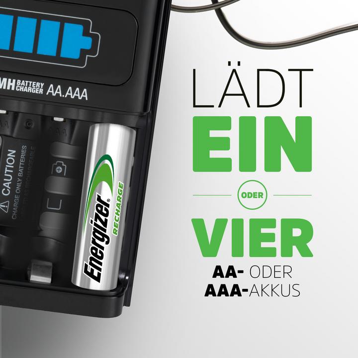 Immagine prodotto Energizer Ricarica 1 ora (4 pz., AA, AAA, 2300 mAh, Batteria + Caricabatterie)