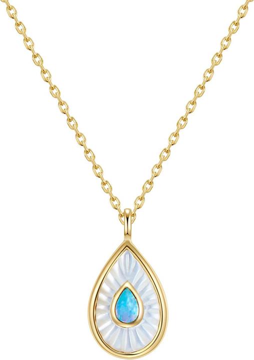 Produktbild Glanzstücke München Damen Sterling Silber Opal (synth.) Perlmutt gelbgold 40,0 cm Basiskette + 5,0 cm Verlängerung - 290 (Sterling Silber, 40 - 45 cm)