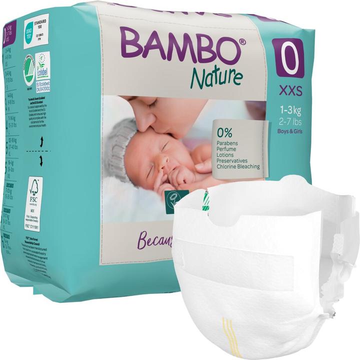 Produktbild Abena Bambo Premature 1-3kg (Gr. 0, Tragepack, 24 Stück)