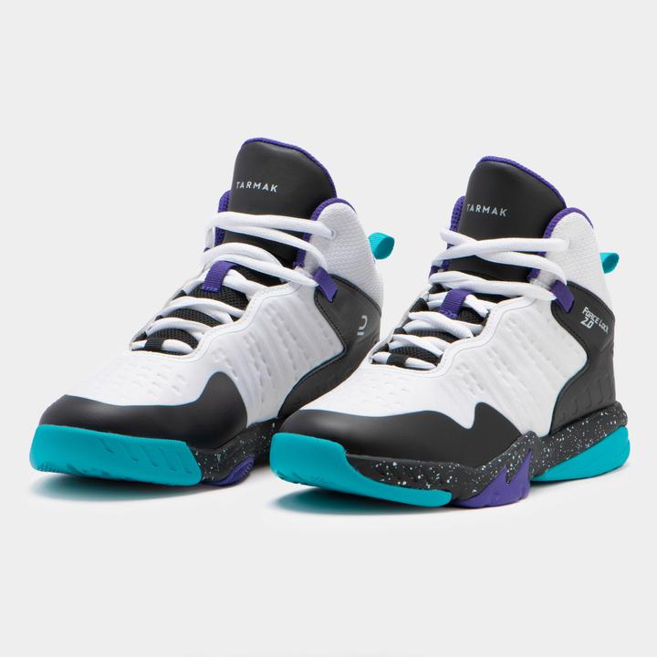 Immagine prodotto Tarmak Scarpe da basket intermedie da bambino SS500H - Bianco/Nero/Viola (38)
