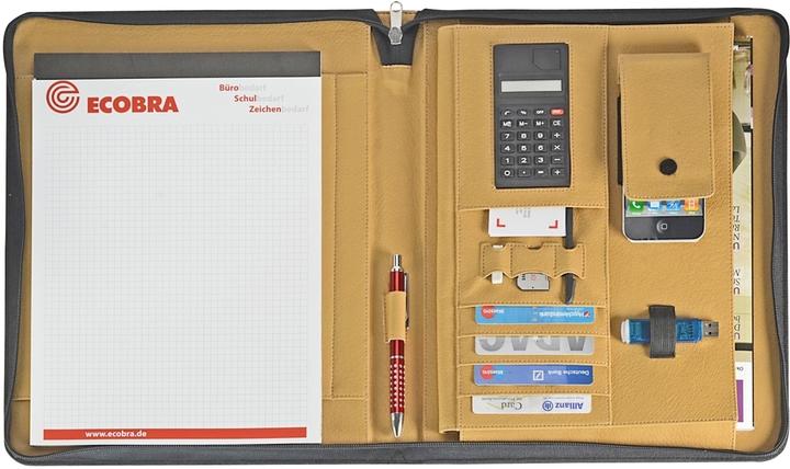Produktbild Ecobra Konferenzmappe Elite mit Reißverschluss Design: für Rechts- und Linkshänder, für: DIN A4 Überformat (A4, 1 x)