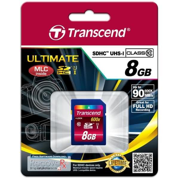 Produktbild Transcend Sdhc Ultimate 600x (8 GB, SDHC, U1, UHS-I)