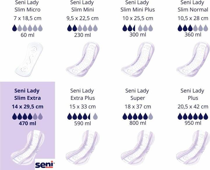 Produktbild Seni Lady Slim Extra Einlage atmungsaktive anatomische 14x29.5cm 4 Tropfen (15 x)