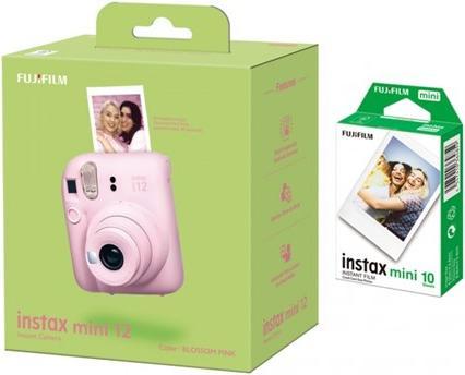 Actual product image Fujifilm Instax Mini 12 Camera, Blossom Pink + instax mini glossy(10pl)