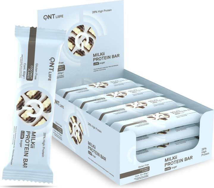 Actual product image QNT Milkii Protein Bar 12x60g (Coconut, 12 pcs., 720 g)
