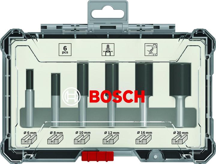 Produktbild Bosch Professional Zubehör 6-teiliges Nutfräser-Set, 8-mm-Schaft für Handfräsen