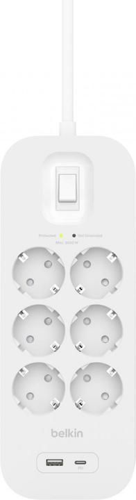 Immagine prodotto Belkin Protezione contro le sovratensioni Surgemaster (6 x, CEE 7/3, 2 m)