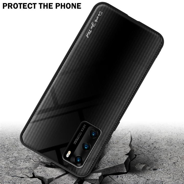 Actual product image Cadorabo TPU Striped Glass Cover (Huawei P40)