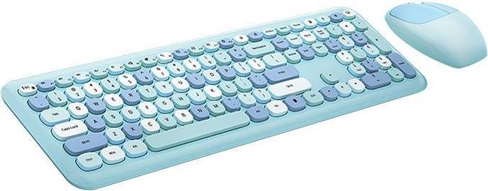 Actual product image Mofii Wireless keyboard + mouse set 666 2.4G (Blue) (Eng. Int., Cable)
