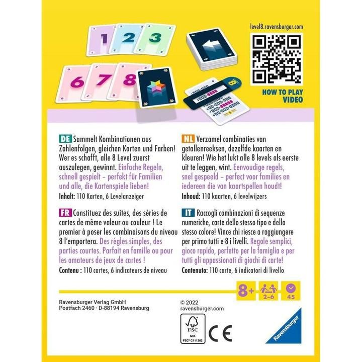 Produktbild Ravensburger Level 8 Kartenspiel (Niederländisch, Italienisch, Deutsch, Französisch, Multilingual)