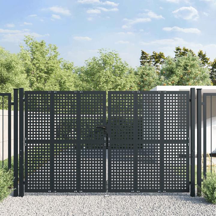 Produktbild VidaXL Gartentor Anthrazit 300x250 cm Stahl, Farbe: Anthrazit