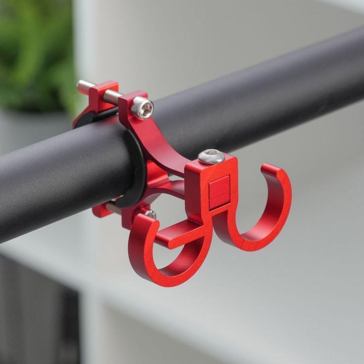 OEM Bicycle accessory Hook for shopping with two loops for bike / scooter aluminum FS366 red