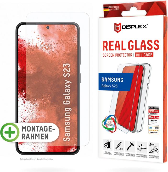 Image du produit Displex Real Glass, 2D Panzerglas + Handyhülle (1 pièce(s), Samsung Galaxy S23)
