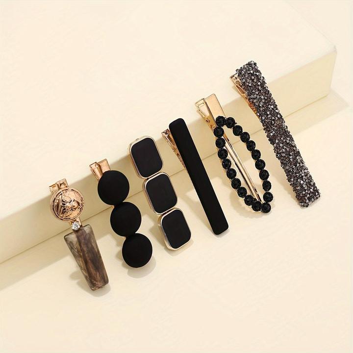 Activity Board 6 Stück/Set Elegant Clip Strass Faux Perlen Dekor Haar rutschfest Haarschmuck Clip (6 Stk.)