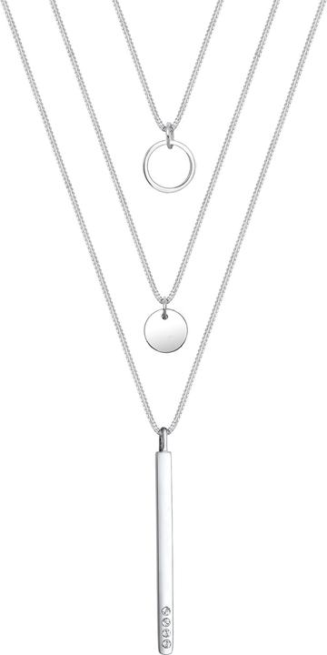 Elli Geo, Kreis, Layer, Rechteck (Glaskristall, 925 Sterling Silber, 40 cm)