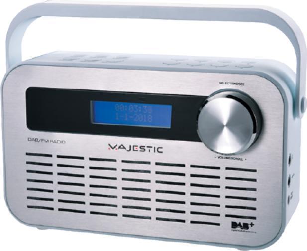 Majestic New DAB-843W Digital Portable Radio Silver (DAB+, FM)