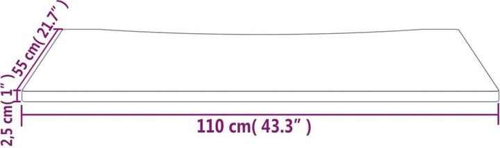 Immagine prodotto VidaXL Schreibtischplatte 110x55x2,5 cm Massivholz Kiefer (110 x 55 x 2,5 cm)