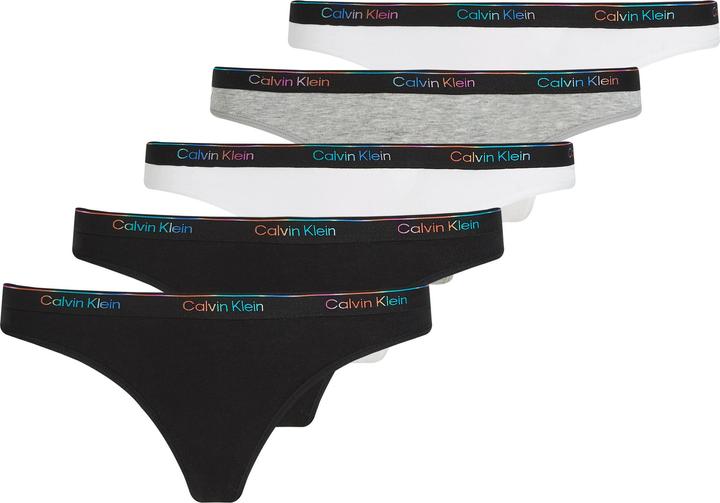 Produktbild Calvin Klein 5-Pack Dames String Icon Logo - Multi - Maat M (M, 5er Pack)