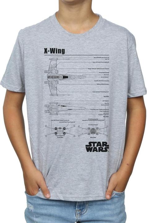Image du produit Star Wars - T-shirt X-WING BLUEPRINT - Garçon (128)