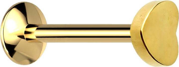 Image du produit Star Piercing Micro UFO Labret femelle plaqué or avec coeur (sans laiton, Acier chirurgical 316L)