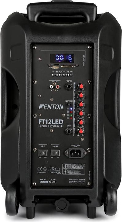 Image du produit Fenton FT12LED Haut-parleur à chariot actif (Actif, 1x 700 W)