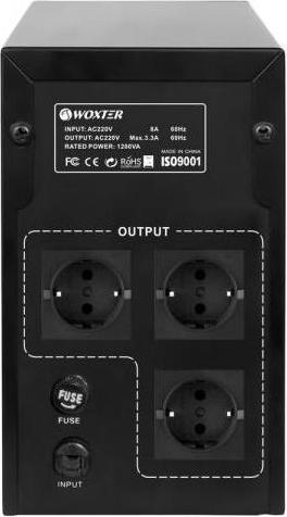 Actual product image Woxter SAI UPS UPS 1200 VA (20- 30MIN) ALARMA (1200 VA, 720 W, Line-interactive UPS)