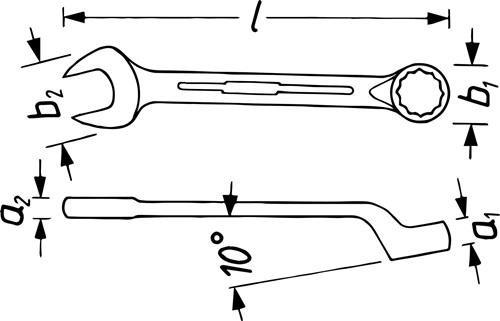 Image du produit HAZET Clé mixte 603-15 ∙ Profil à 12 pans extérieurs ∙ 15 mm (15 mm)