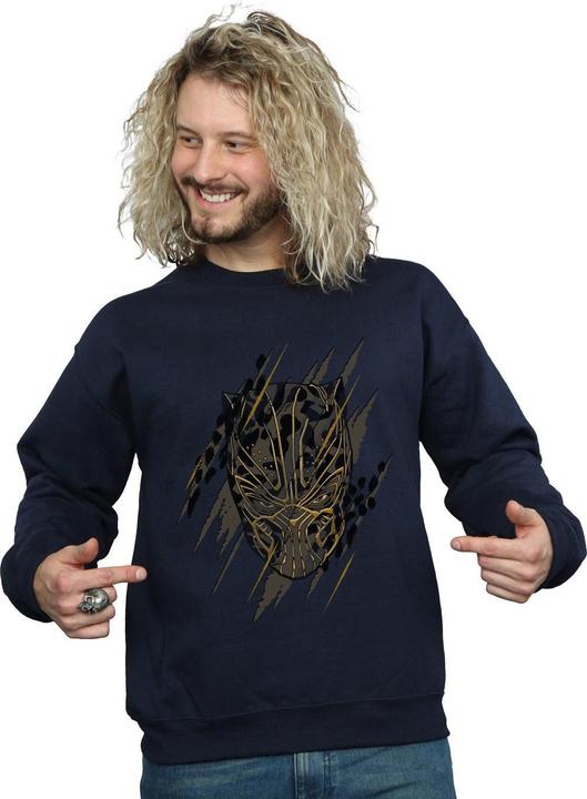 Actual product image Mens Black Panther Gold Head Cotton Sweatshirt (M)
