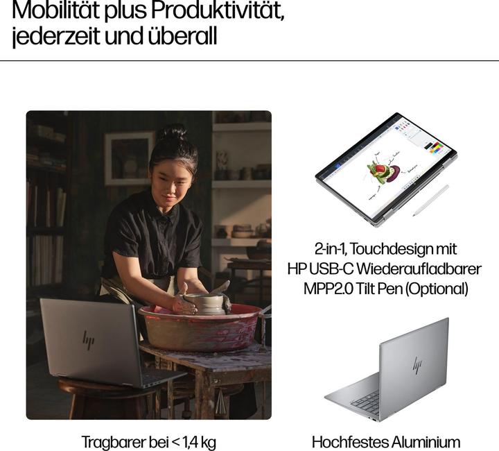Produktbild HP Envy x360 14-fa0057ng (14", AMD Ryzen 5 8640HS, 16 GB, 512 GB, DE)