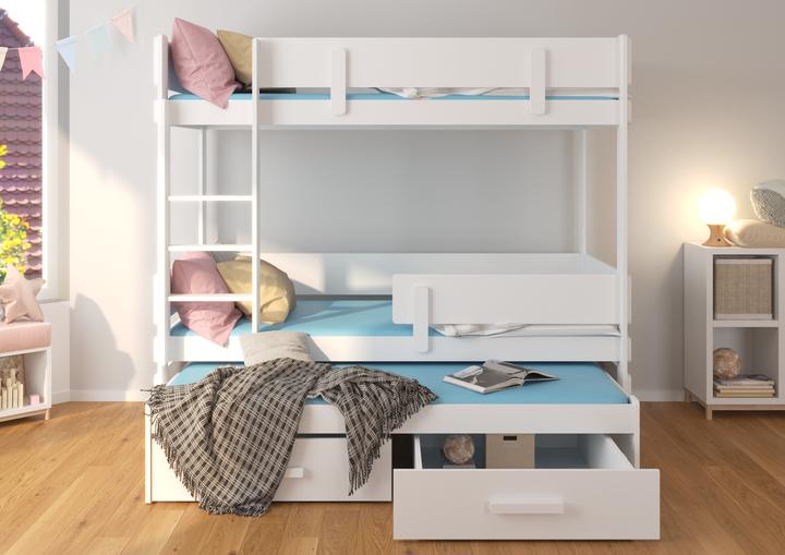 Produktbild ADRK Furniture Etagenbett verdreifachen mit Matratzen ETAPO 180x80 (180 x 80 cm)