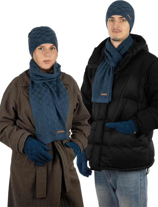 Image du produit Normani Ensemble d'hiver en laine mérinos bonnet, écharpe et gants modèle Yuma - 9601