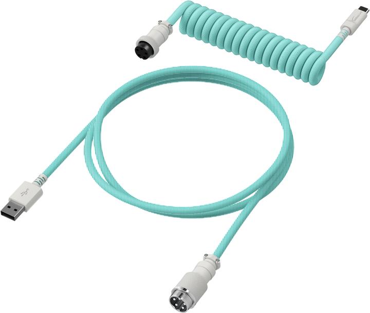 Actual product image HyperX USB-C Coiled Cable Light Green-White (1.37 m, USB 3.2 Gen 1)