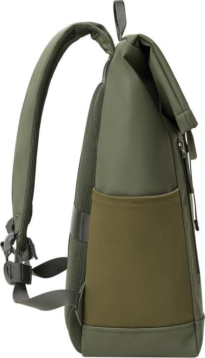 Immagine prodotto Rivacase Rolltop Eco Waterproof RPET PU Leather Backpack for Men and Women, Olive Green (17 l)