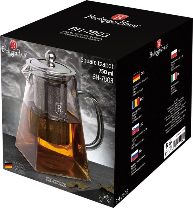 Actual product image BerlingerHaus Glass Teapot with Stainless Steel Filter 750ml (0.75 l)