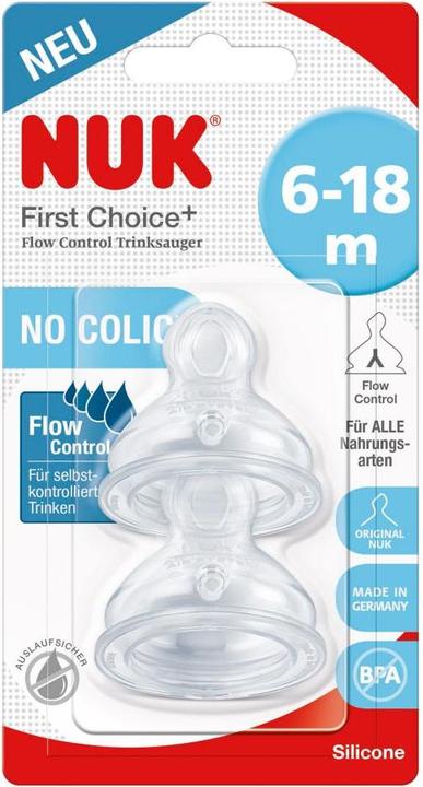 Produktbild NUK First Choice+ Flow Control Silikon-Trinksauger