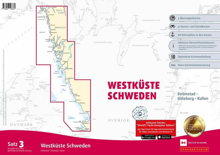 Image du produit Cartes de navigation de plaisance jeu 3 : Côte ouest de la Suède (édition 2024/2025)