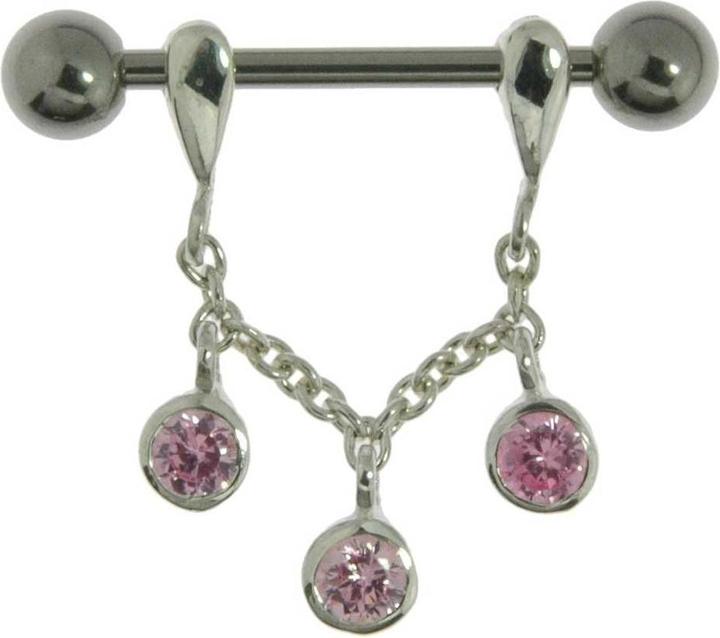 Produktbild Bijouteria Brustpiercing (Silber 925, Chirurgenstahl 316L, Kristall)