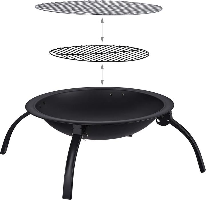 Actual product image Relaxdays XL Fire Pit with BBQ Accessories (60 cm)