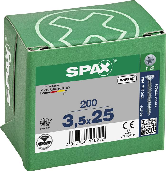 Actual product image Spax Universal screws 3.5 x 25 mm, 200 pieces (200 Screws per piece)