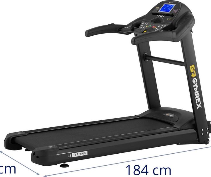 Produktbild Gymrex Profi Laufband elektrisch 1.837 W 1-20 km/h 120 kg 12 Programme LCD Heimtrainer