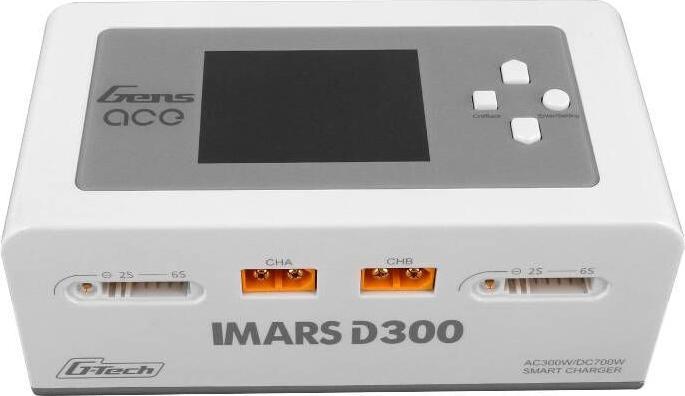 Actual product image Gens Ace IMARS D300 G-Tech Channel AC/DC 300W/700W RC Battery Charger-EU White