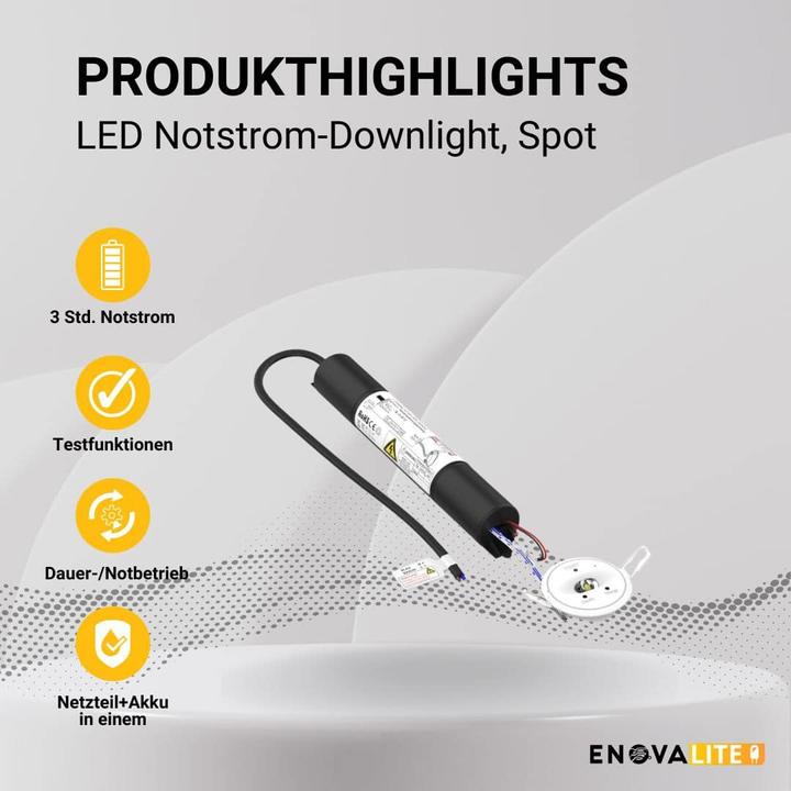 Actual product image Enova ELED 200106 - LED emergency downlight recessed TEST-Fct. (150 lm)
