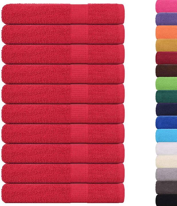Produktbild VidaXL Handtücher 10 Stk. Rot 100x200 cm 360 g/m² 100% Baumwolle Strandtuch (100 x 200 cm)
