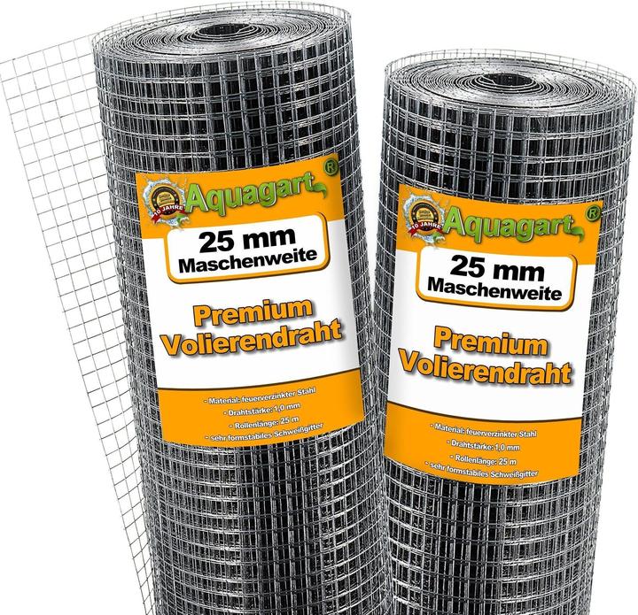 Produktbild Aquagart 200m x 1m Volierendraht Drahtgitter Schweissgitter Drahtgeflecht Drahtzaun