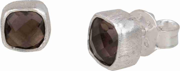 Produktbild Protsaah Ohrstecker Quadra Stone Studs Silber Smocky Quarz (925 Silber)