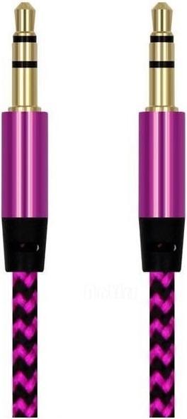 Actual product image JTI 1 m woven 3.5 mm aux cable - pink