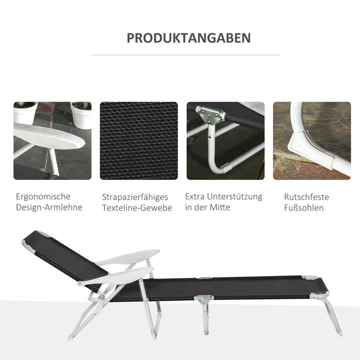Image du produit Outsunny Bain de soleil avec dossier inclinable (160 cm)