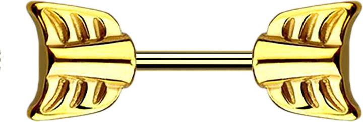 Star Piercing Micro Barbell vergoldet mit Pfeil (ohne Messing, Chirurgenstahl 316L)
