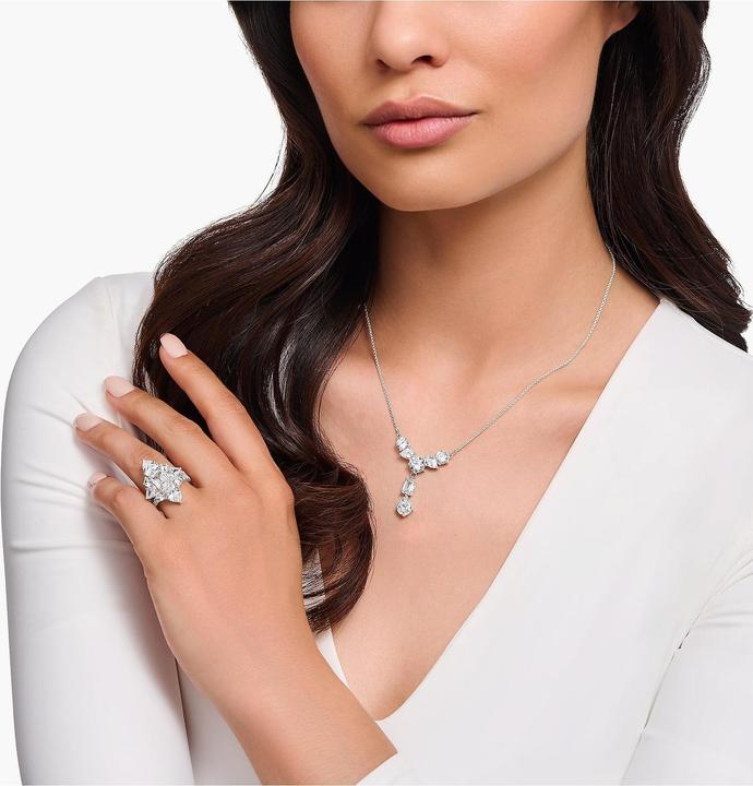 Actual product image Thomas Sabo Y-style necklace with seven white stones silver (Silver, 40 - 45 cm)