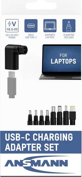 Actual product image Ansmann USB-C laptop adapter set incl. 8 adapter plugs